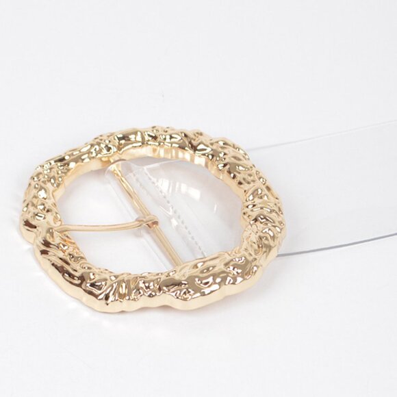 BNWT Plus Size Textured Buckle Cleared Transparent Fashion Belt - Picture 4 of 5